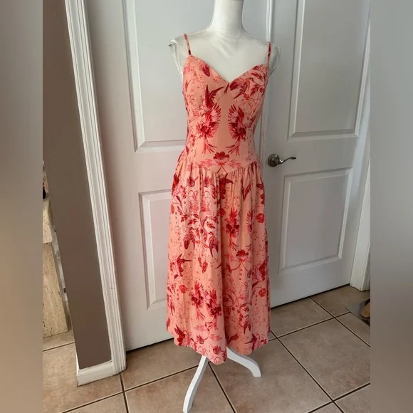 House Of Harlow 1960 Linen Blend Midi Dress - Picture 3 of 15